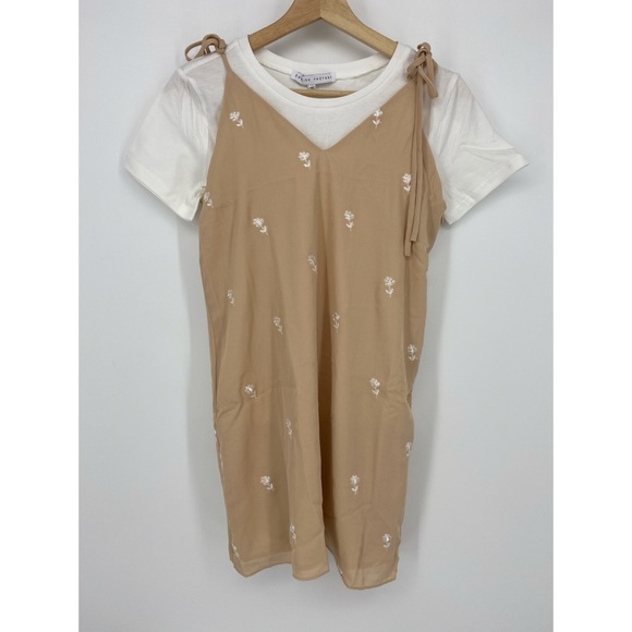 English Factory Cream White Self-Tie Tank Top Cotton T-Shirt - Picture 1 of 10